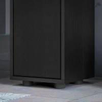kleankin Coluna Casa de Banho Estreita com 1 Gaveta 4 Prateleiras Abertas e Prateleiras Ajustáveis 20x20x180 cm Preto(m-9)