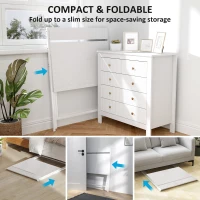 HOMCOM 81.5 cm Folding Computer Desk with Monitor Shelf - White(m-4)