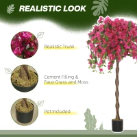 HOMCOM Artificial Plants Murraya, 120 cm Artificial Blossom, Fake Plants in Pot, Large Red Artificial Tree with Flowers for Home House Office Garden Decoration (2 Pack)(m-4)