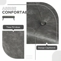 HOMCOM Banc bout de lit banquette capitonnée style vintage 114 x 38 x 42 cm piètement bois revêtement gris(m-5)