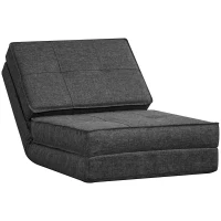 HOMCOM Bodensessel, verstellbarer Klappsessel, 61 x 73 x 58 cm, Dunkelgrau(m-1)