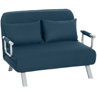 HOMCOM Two-Seater Click-Clack Sofa Bed - Navy Blue(m-1)