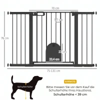 PawHut Türschutzgitter Treppenschutzgitter Hunde Absperrgitter Schutzgitter für Haustier Stahl(m-3)