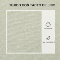 HOMCOM Sofá de 2 Plazas Tapizado en Lino Sintético con Espacio de Almacenaje 2 Almohadas y Patas de Madera 135x71x84 cm Beige(m-4)