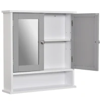 kleankin Bathroom Wall Storage Cabinet - Grey(m-1)