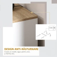 HOMCOM Bufet de Bucătărie din Lemn cu 3 Uși, Rafturi Reglabile, Stil Minimalist Nordic, 90 x 30 x 90 cm, Alb(m-7)