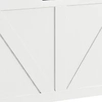 HOMCOM Arcón Contenedor 100 cm con 2 Bisagras de Seguridad Blanco Efecto Madera(m-9)