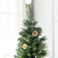 HOMCOM Brad de Crăciun artificial de 180 cm cu conuri, 618 ramuri și bază din metal, verde(m-8)