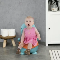 ZONEKIZ Oliță pentru copii de la 6 luni, în formă de extraterestru, cu șezut ergonomic, spătar și recipient detașabil, albastră(m-10)