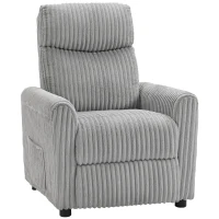 HOMCOM Poltrona Relax Reclinável Manual Estofada em Veludo com Apoio para Pés 73x86x100 cm Cinzento(m-15)
