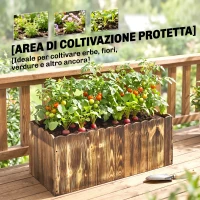 Outsunny Fioriera da Giardino Rettangolare per Interni ed Esterni, in Legno di Abete, 80x33x30 cm, color Legno(m-4)