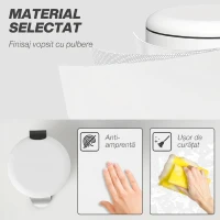 HOMCOM Coș de Gunoi cu Pedală 30L, cu Capac cu Închidere Lentă, din Metal și PP, 36x30x63.5 cm, Alb Crem(m-6)