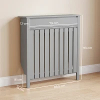 HOMCOM 93 x 88.5cm Rustic-Look Radiator Cover - Grey(m-3)