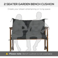 Outsunny 2 Seater Bench Cushion - Garden Chair Cushion with Back and Ties for Indoor and Outdoor Use, 98 x 100 cm, Black(m-7)