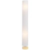 HOMCOM Floor Lamp for Living Room, 47" Modern Standing Lamp with Linen Shade, Wooden Base, Grey(m-1)