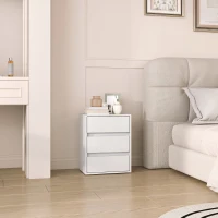 HOMCOM Comodă modernă cu 3 sertare din lemn alb, 40x30x50,5 cm(m-8)