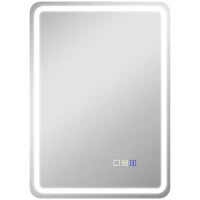 HOMCOM Oglindă de baie LED cu Bluetooth, iluminare reglabilă și funcție de memorie, din sticlă securizată, 70x50x3,5 cm(m-1)