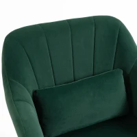 HOMCOM Retro Velvet Swivel Tub Chair with Steel Frame, Cushion Seat, Dark Green(m-10)