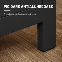 HOMCOM Dulap cu 2 Compartimente și 2 Rafturi Reglabile pe 3 Nivele, 120 x 40 x 70 cm, Negru și Lemn(m-7)