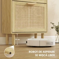 HOMCOM Dulap pentru Pantofi Slim pentru Hol, cu 2 Sertare Rabatabile, Rafturi Reglabile și Blat Superior, Stejar(m-8)