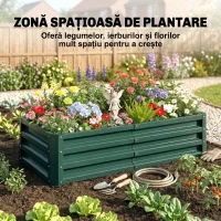 Outsunny Strat de Grădină Ridicat fără Bază, cu Strat Impermeabil, din Oțel Zincat, 120x60x30,5 cm, Verde(m-4)