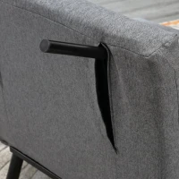 HOMCOM Sofá Cama Individual Plegable con Respaldo Ajustable de 5 Niveles Cojín y Tapizado de Lino Sintético 75x70x75 cm Gris(m-9)