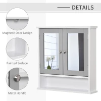 kleankin Bathroom Wall Storage Cabinet - Grey(m-7)