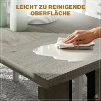 HOMCOM Masă de Dining în Stil Industrial pentru maximum 8 persoane, din lemn și oțel, 180x80x75 cm, gri(m-6)