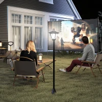 Outsunny Lampada da Giardino a LED a Energia Solare Impermeabile IP44, 15x15x177 cm, Nero(m-10)