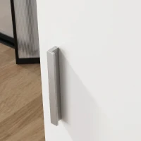 HOMCOM Dulap de Perete pentru Baie din Lemn cu 3 Rafturi Reglabile din Sticlă pe 3 Niveluri, 40x15x55 cm, Alb(m-9)