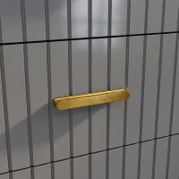 HOMCOM Comodă modernă cu 4 sertare din lemn și aluminiu, 60x40x90 cm, auriu și gri închis(m-9)