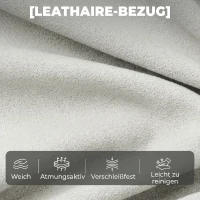 HOMCOM Akzentstuhl, Moderner Leathaire-Stuhl mit Breiter und Tiefer Sitzfläche, Dicke Polster, Einfache Montage, Grau(m-7)