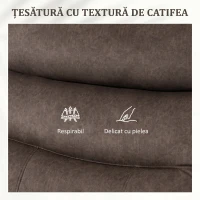 HOMCOM Fotoliu Rabatabil cu Funcție de Masaj și Încălzire, Dotat cu Motor Dublu, Maro Închis(m-9)