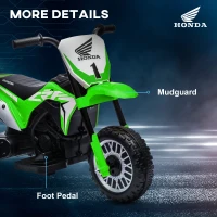 HOMCOM 6V Kids Motorbike, Three-Wheel Kids Electric Bike with Horn, Startup Sound for Ages 18-36 Months - Green(m-7)