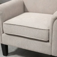 HOMCOM Fotoliu Decorativ în Stil Nordic cu Brațe, din Lemn și Poliester, 79x78x87 cm, Gri și Maro(m-11)