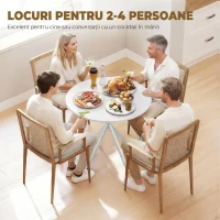 HOMCOM Masă Da Dining Rotund Stil Industrial Con Picioare în X Ø80x75 cm(m-4)
