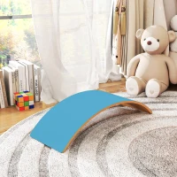 AIYAPLAY Wooden Balance Board for Kids, Wobble Board with Silent Felt for Sensory Play, Blue(m-9)