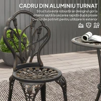 Outsunny Set de Gradina 3 Piese din Aluminiu cu 2 Scaune(m-5)