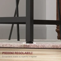 HOMCOM Tavolo da Pranzo per 6 Persone Stile Industriale in Legno e Acciaio, 150x80x75 cm, Marrone(m-6)