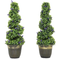 HOMCOM Set de Două Plante Artificiale Lavandă 90 cm(m-11)