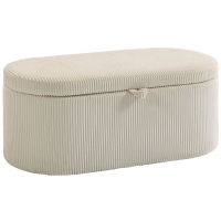HOMCOM Aufbewahrungs-Ottomane, Cord-Polsterung mit gepolsterter Sitzfläche, Sitzbank am Bettende, 105 x 51 x 49 cm, Beige