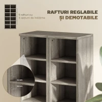 HOMCOM Set de 2 dulapuri pentru CD-uri, raft economisitor de spațiu, 21x22,5x88,5 cm, gri(m-6)