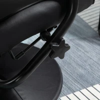 HOMCOM Swivel Recliner Chair and Footstool, Faux Leather Massage Recliner Armchair with Remote Control and Round Wrapped Base, Black(m-8)