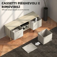 HOMCOM Mobile TV Fino a 50" con 2 Cassetti Removibili e 2 Ripiani Aperti, 110x29x46.5cm, Color Legno Beige(m-5)