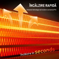 HOMCOM Aerotermă din ABS de 2000W cu telecomandă, oscilație și timer, 30x22x82.5 cm, alb(m-4)