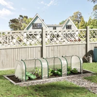 Outsunny Mini Serre de Jardin Serre à tomates 3L x 1l x 0,8H m Acier PVC 140 g/m² Anti-UV 3 fenêtres Vert et Transparent(m-10)