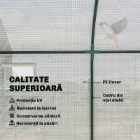 Outsunny Seră Tunel de Grădină pentru Plante și Legume, cu 2 Uși Rulabile și 4 Ferestre, 3 x 1 x 2 m(m-4)