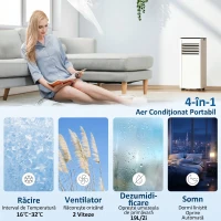 HOMCOM Aer Condiționat Portabil 4 În 1 cu Wifi, 7000 Btu, Alb(m-5)