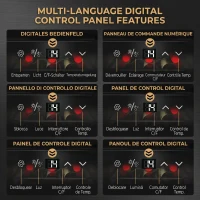 HOMCOM Frigider pentru Vinuri cu Capacitate de 18 Sticle, Display Digital, Lumină LED și Control al Temperaturii, Negru(m-7)