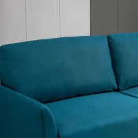 HOMCOM Divano 3 Posti in Tessuto con Seduta Profonda e Imbottitura Spessa, 191x79x87 cm, Blu Pavone(m-5)